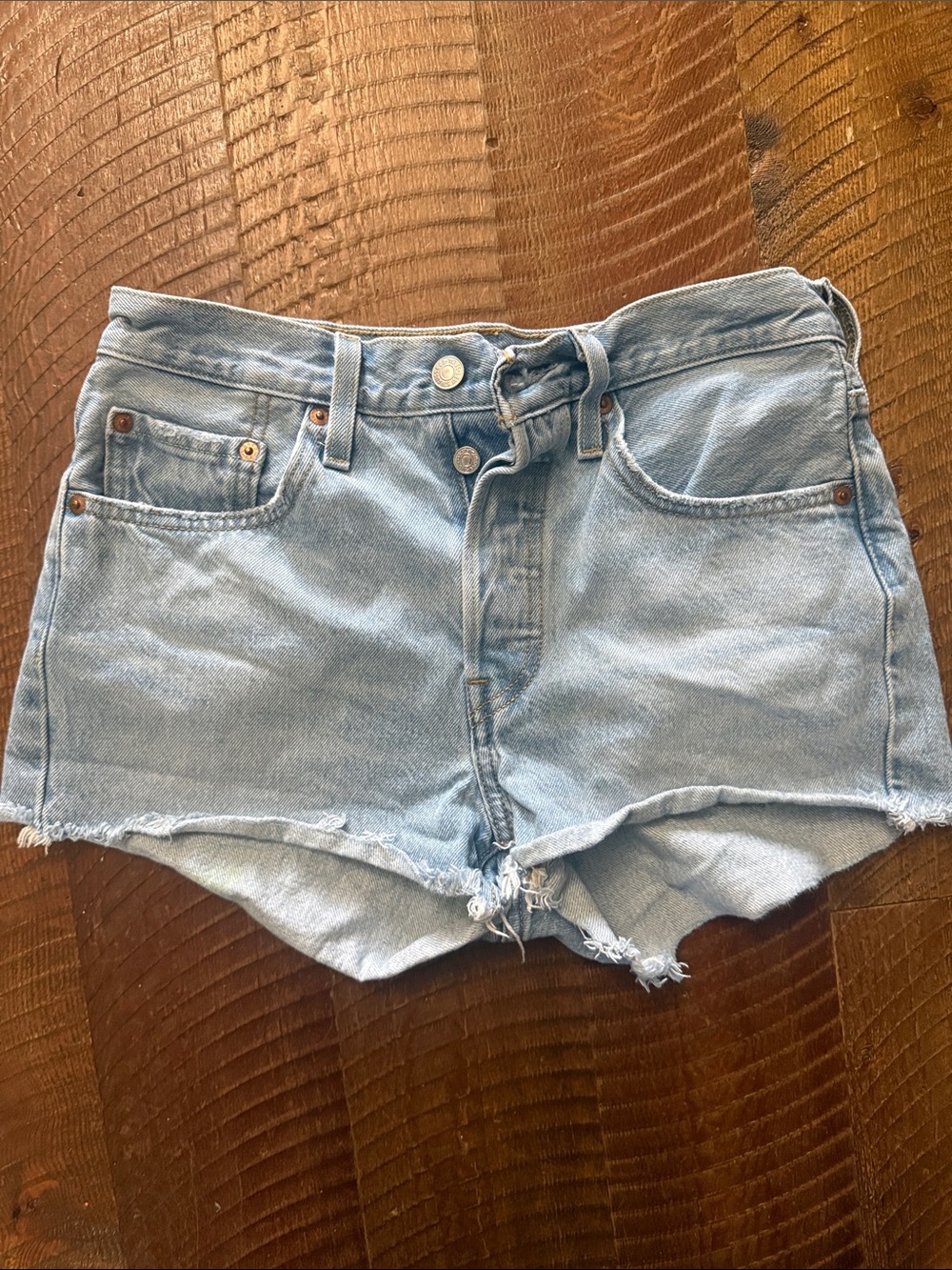 Levi's Light Blue Cutoff Denim Shorts